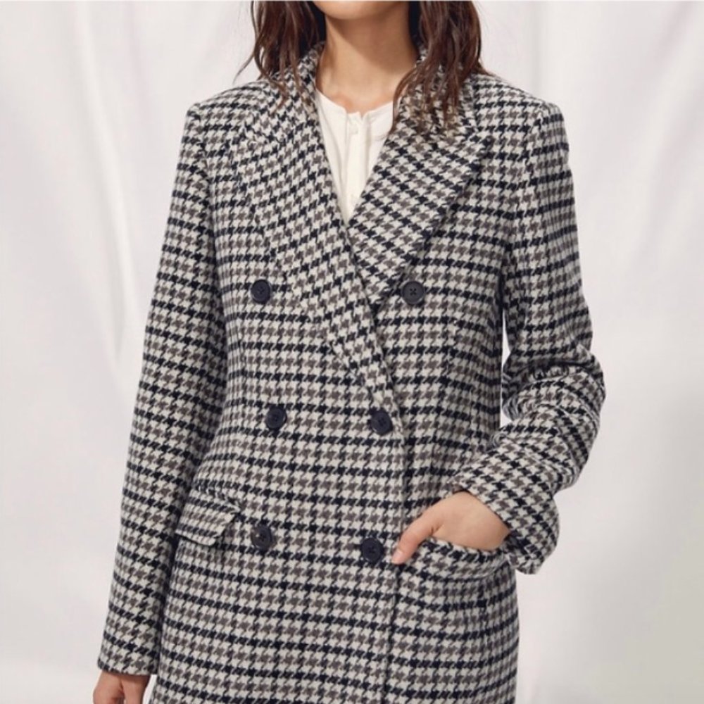 NWT Aritzia Wilfred Kerr Houndstooth Coat - L